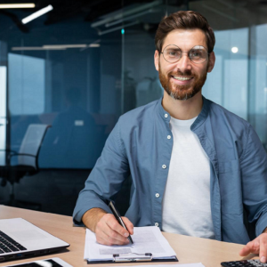 men with notepad